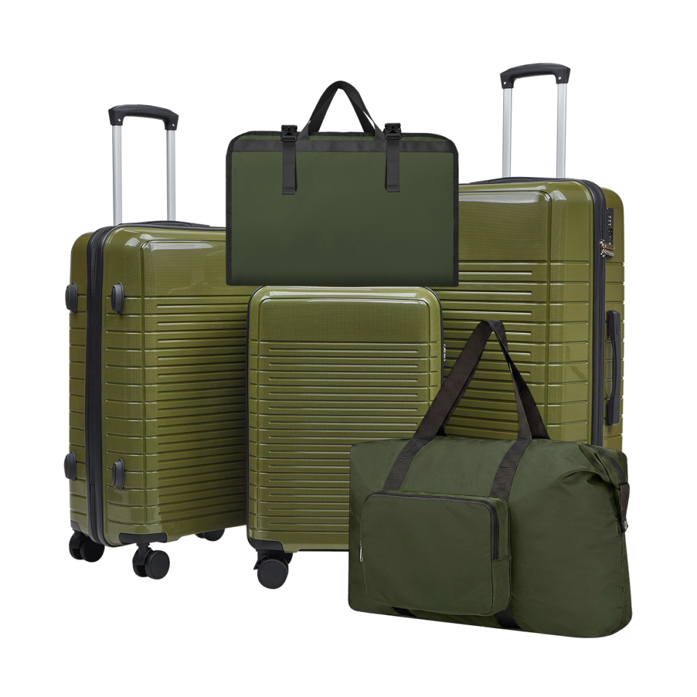 Foldable Rolling Luggage Bag - 5-delige PP hardcase kofferset 20/24/28 inch