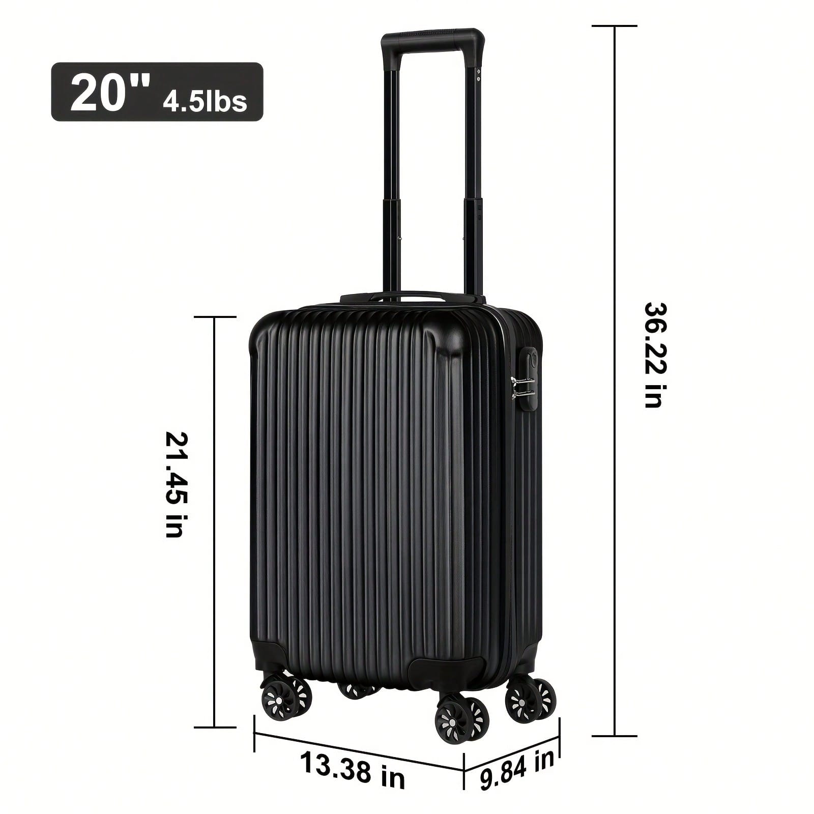 20-inch harde koffer, zwarte v - Spinner Wheel Rolling Suitcase 20 Inch recensie en prijs
